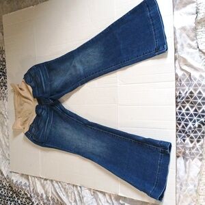 Indigo Blue Premium Denim Maternity Jean Flare Leg Small